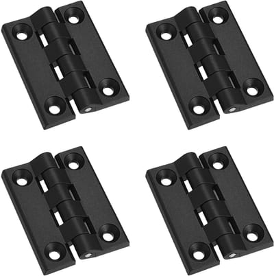 Verstelbare Vouwdeur Scharnieren 102mm - 4 Stuks, ABS Nylon Scharnieren voor Poort en Kastdeuren, Zwart