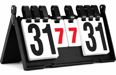 4-Cijferig Sport Scorebord – Draagbaar en Opvouwbaar Telbord 39 x 21 cm – Voor Tafeltennis, Badminton, Basketbal en Handbal – Competitie Score Teller