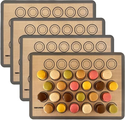 Macaron Bakmatten - Bakplaten Koekjes - Bakken Maken - Maatgeleiding Cirkels - Halve Vellen - Grijs