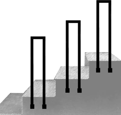 Trapleuning voor buitentrappen, zwarte smeedijzeren leuning Tuintrapleuningset, balustradeleuning voor cementbeton en houten trappen Zijmontage (Size : 50cm)
