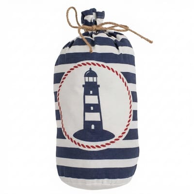 OmGoods - Dailygoody - Deurstopper - Maritiem - Decoratieve grip - Blauw/wit - Vloermontage - 1,5 kg vulgewicht - Geschikt voor woonkamer