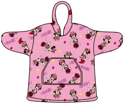 Disney Minnie Mouse Hoodie Fleece deken, Pink - Kind - One Size (7-14 jaar) - Polyester