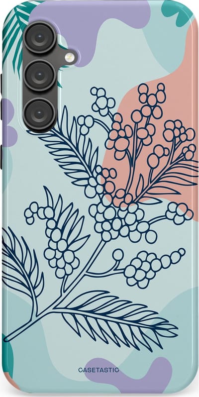 Casetastic Hoesje Geschikt voor Samsung S23 FE - Stijlvolle Beschermende Duo-layer Case - Aquarel Bladeren