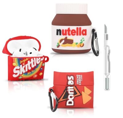 Siliconen hoes voor AirPods 4 - Beschermende case met cartoon design en reinigingskit - 3 stuks