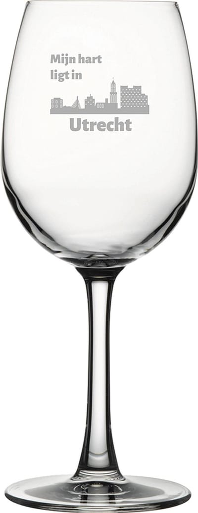 Gegraveerde witte wijnglas 36cl Utrecht