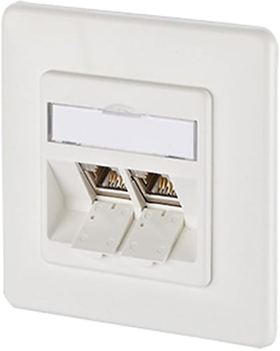 E-DAT Module - Netwerk Module - Data Infrastructuur Bouwen - Twee Poorten - 12 x 8 x 2 cm - Wit