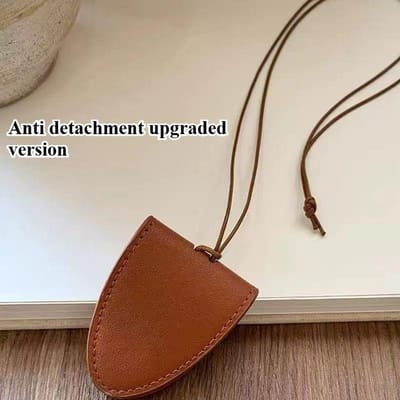 Draagbare Hangende Nek Bril Opbergtas Hanger PU Leer Reizen Zonnebril Magnetische Tas Accessoires voor Mannen en Vrouwen bruin