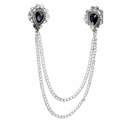 Kraag speld-Zwart-Ketting-Metaal-Kraag versiering - Charme Bijoux