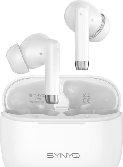 Synyq iPro - Draadloze Oordopjes – Universeel - Bluetooth Oordopjes – Oortjes draadloos – Oordopjes draadloos - Bluetooth 5.3 - Wit