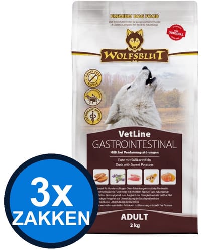 3x Wolfsblut - VetLine Gastrointestinal - Hondenvoer Droogvoer - 2 kg