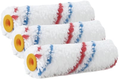 Sorex Muur vacht anti- 3x -spat verfroller - polyester microvezel - pluisvrij -10 x 3.5 cm - Verfspullen - Schildersbenodigheden