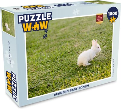 Puzzel Baby konijn - Tuin - Wit - Legpuzzel - Puzzel 1000 stukjes volwassenen