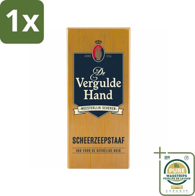 1 x Vergulde Hand Scheerzeepstaaf 75 gr- Scheerzeepstaaf - Vergulde Hand - Scheerbeleving - Klassiek Scheeren - Luxe Scheerbeleving