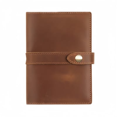 Notebook hoesje - echte leer - retro - 16*11,5*2 cm - bruin - 1 stuk