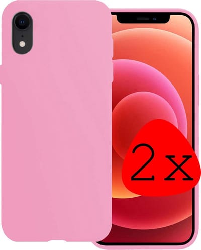 Hoesje 2 Stuks - Geschikt voor Apple iPhone XR - Sterk & Shockproof - Case Siliconen - Back Cover - Telefoon Hoes - Lichtroze