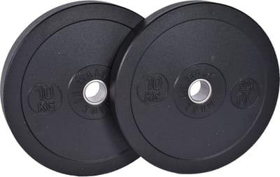 Stunttegels - Bumper plate - 10KG - halterschijf - Geschikt voor olympische stangen - 50mm - Zwart
