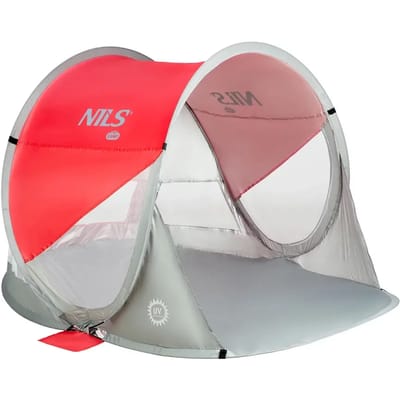 Nils Camp NC3142 - Strandtent - Samorozkładający - Czerwono-szary - UV-bescherming