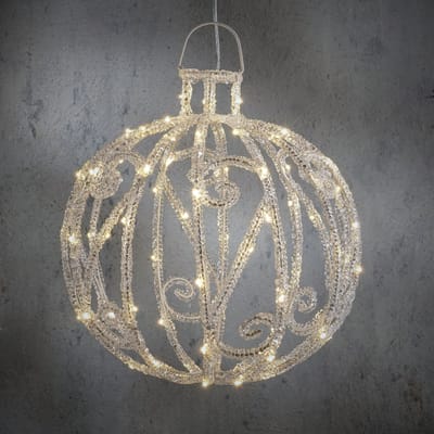 Luca Lighting Kerstverlichting Chandelier - 30x30x32 cm - Acryl - Warm Wit,Zilver