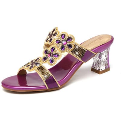 Strass Hoge Hak Comfort Zacht Leer Sandalen Dames Open Teen Zomer Mode Elegant Alles-match Romeinse Strand Schoenen 34 beige