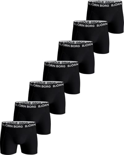 Björn Borg Cotton Stretch Boxershort Heren Zwart - 7 stuks - Heren onderbroeken - Boxer - Maat XXL