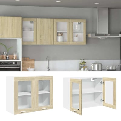 vidaXL - Bovenkast - Lyon - 80x31x60 - cm - bewerkt - hout - sonoma - eikenkleurig