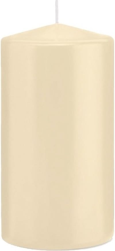 Trend Candles Cilinderkaars/stompkaars - cremewit - 8 x 15 cm - 69 branduren - horeca kaarsen