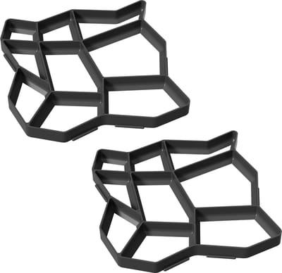 2 Stuk Doe-het-zelf Looppadvorm, 43x43x4cm Bestrating Trottoirplaten Betonvorm, Bestratingsmakers Gieten Beton, Sjabloon voor Het Maken van Tuin-Trapstenen/Straatstenen/Serrasplaten, NAIZY
