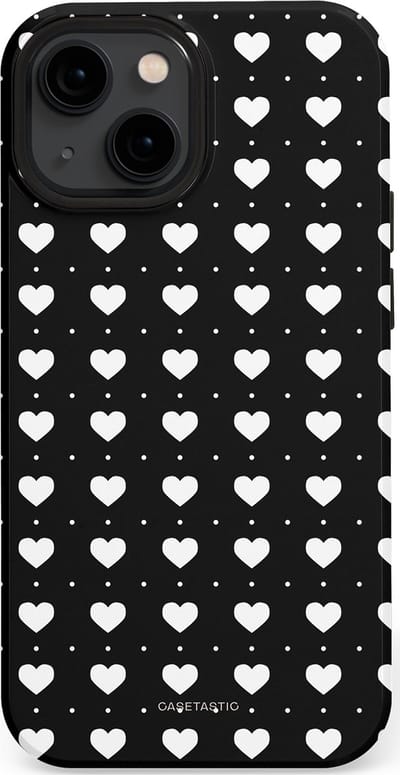 Casetastic Hoesje Geschikt voor Apple iPhone 13 Mini Magsafe - Stijlvolle Beschermende Duo-layer Case - Stipjes en Hartjes