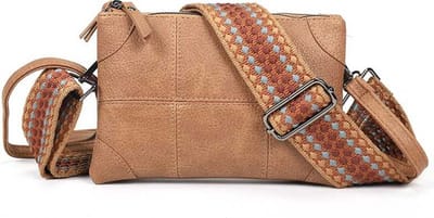 Camel schoudertasje/ clutch Alkmaar | kunstleer | verstelbare | schouderband | bagstrap | i'mdutch