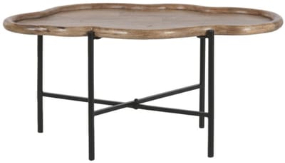 Item Int. Bijzettafel cloud - 88 x 49 x 42 cm - organisch mangohout - zwart ijzeren onderstel
