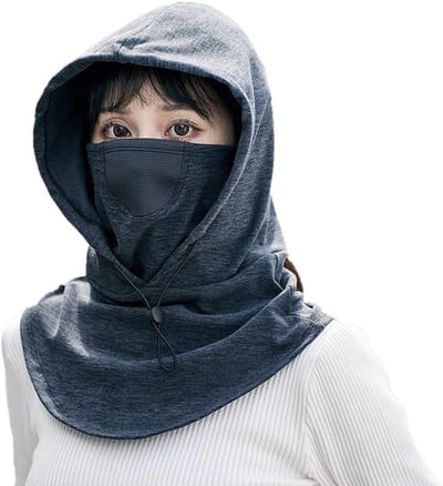 Dailygoods- Bivakmuts thermisch gezichtsmasker - Ademend - Winddicht - Verstelbaar - Uniseks - Capuchon met paardenstaart-gat - Snood