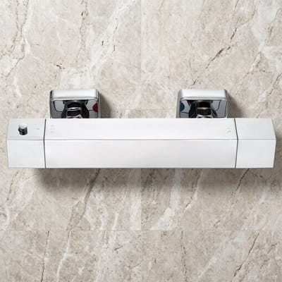 Auralum Max Thermostatische Douchekraan - Hartafstand 15 Cm - Incl 38°c Veiligheidsslot - Chroom