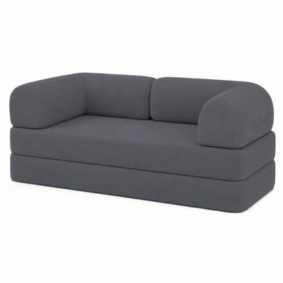 Bananair - 2-zits Bank - Modulaire slaapbank - Bedbank - Ribfluweel - 90x180 cm - Grijs