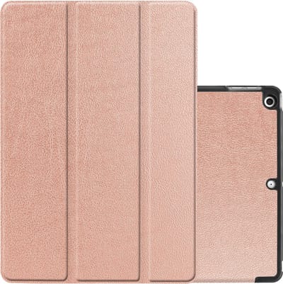 Hoes - Geschikt voor Apple iPad 7 (2019) - 10.2 inch - 7e Generatie - Dun & Stevig - Trifold Bookcase - Hard Cover - Hardcover Book Case - Tablet Hoesje - Rosé goud