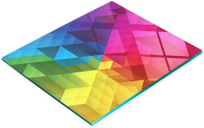 Keukenplank van gehard glas met grafische geometrische figuren, 60x52 cm