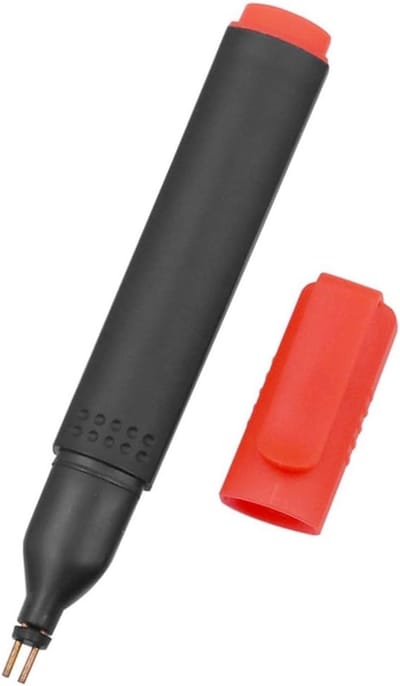 Geleidbaarheid Tester Pen - Aarding Controle - Geaarde Producten Testen - Direct Resultaat Licht - 124 x 18mm - Zwart Rood