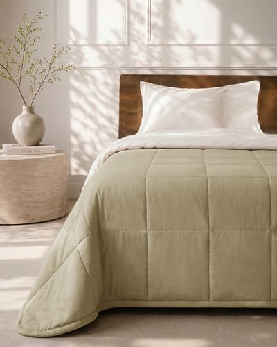 HOOMstyle Wasbaar dekbed zonder overtrek - Zomer 100 g/m² - 180x220cm - Olijfgroen