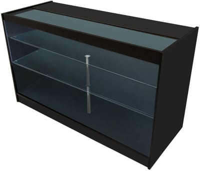 K1500 led winkelbalie - zwart - 150x60x90cm - 3 legplanken met slot