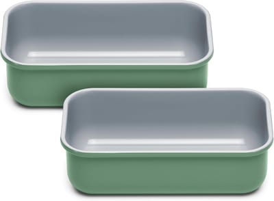 Keramische Bakpan Duo - Broodvormen - Lekker Bakken - Antiaanbaklaag - 2x 1 Pound - Salie
