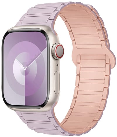 Siliconen bandje - geschikt voor Apple Watch 1/2/3/4/5/6/7/8/9/10/11/ SE (1,2,3) met maat 38 mm / 40 mm / 41 mm en 42 mm (Watch 10/11) - lila