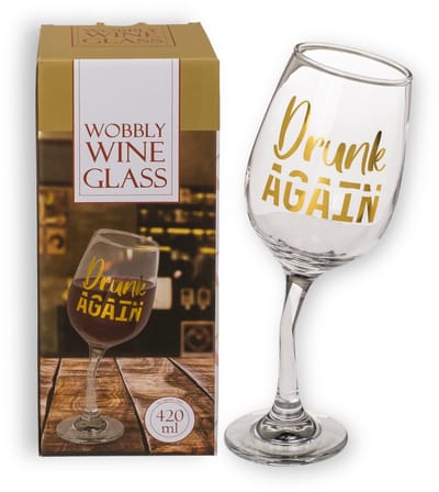 Dailygoods- Wijnglas 420 ml - Grappig ontwerp - Cadeau voor wijnliefhebber - Geschikt voor vele gelegenheden - Diameter 8,5 cm - Hoogte 22,5 cm - Wijnbeker