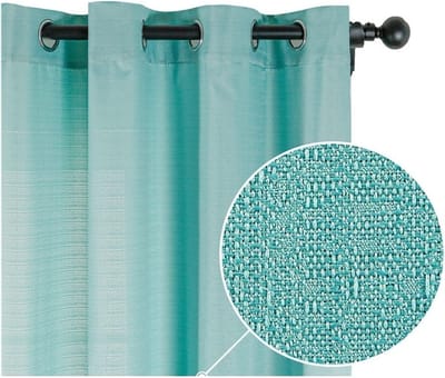 Effen Gordijnen - Raambekleding Voile - Woonkamer Inrichting - Zachte Glans - Op Maat Gemaakt - Blauwgroen