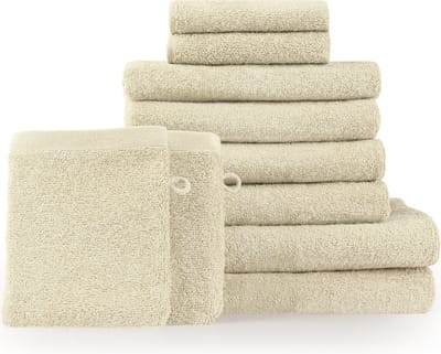 Blumtal Terry Handdoeken Set - 2 x Baddoek & 4 x Handdoek & 2 x Gasten Handdoekje & 2 x Washandje: Zand