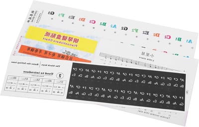 Pianostickers - Muzieknootlabel Piano - Muziek Leren - Kleurrijk Ontwerp - 54/61/88 Toetsen - Transparant