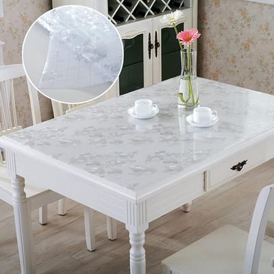 Tafelkleed PVC - Tafelzeil Plastic - Tafelblad Beschermen - Waterdicht Vlekbestendig - 85x135cm - Zilver