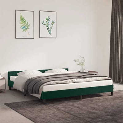 vidaXL - Bedframe - zonder - matras - 160x200 - cm - fluweel - donkergroen