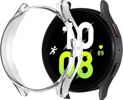 Strap-it PC Hard Case – Geschikt voor Samsung Galaxy Watch 5 44mm – Transparant – Hoesje – Beschermhoes – Protector – Bescherming