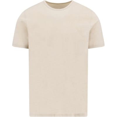 Fynch-Hatton T-Shirt Solid Color Cotton Slub Crew Neck Cement / male