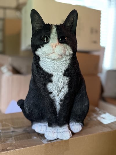 BEELD ZITTENDE KAT - ZWART - 31 CM - HotAnt