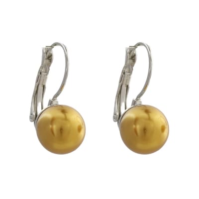 Behave - Grijze pareloorbellen 2cm - elegante look voor dagelijks gebruik